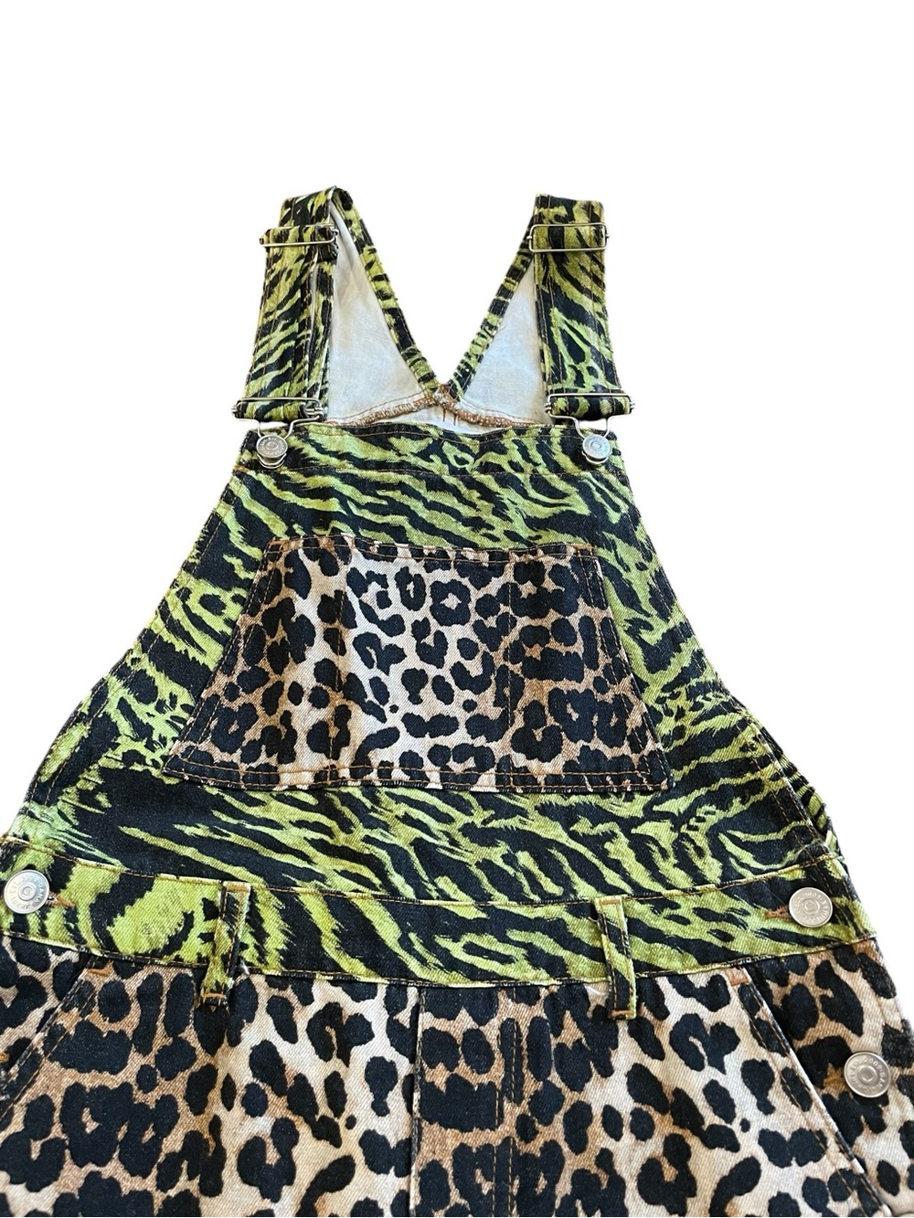 GANNI Animalier Printed Cotton Animal Leopard Print Overalls Jumpsuit - Picture 4 of 13